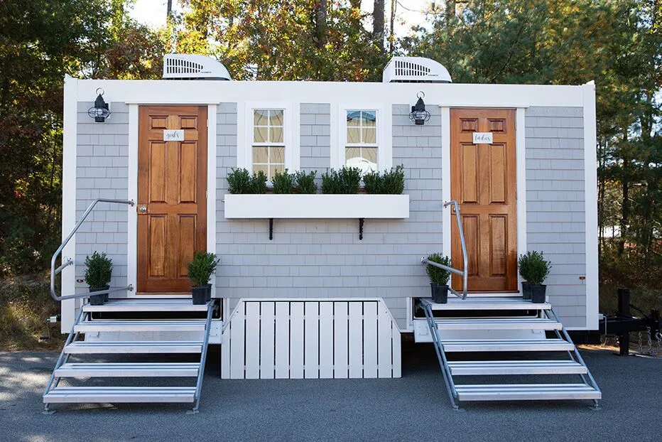 Wedding restroom units discretely staged at a venue in Hartford, Connecticut